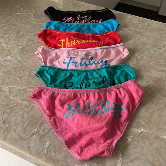 Day of week cotton panties no Wednesday 6 undies multi NEW size S label Asian L - Picture 4 of 12